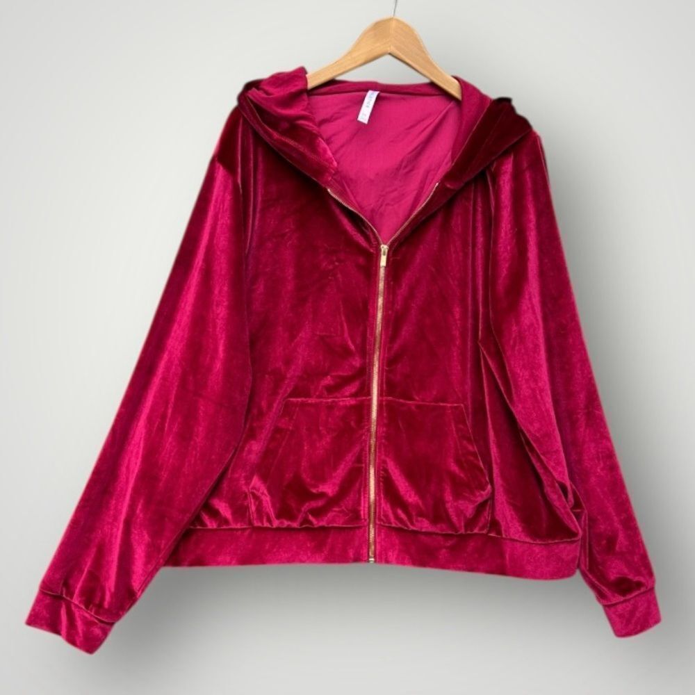 🎉5 for $45🎉 NWT Fabletics Velvet Jacket Full Zip Women Size 2X